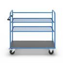 Hyllvagn Grotte, för 5 hyllplan, inkl. 2 hyllplan, med gallerhyllor