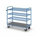 Hyllvagn Grotte, för 5 hyllplan, inkl. 3 hyllplan, med gallerhyllor