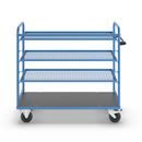 Hyllvagn Grotte, för 5 hyllplan, inkl. 3 hyllplan, med gallerhyllor