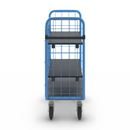 Postbur 500 kg Noor, med gallerväggar, på 3 sidor, längd 950 mm, inkl. 2 hyllplan