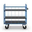 Postbur 500 kg Noor, med gallerväggar, på 3 sidor, längd 1220 mm, inkl. 2 hyllplan