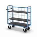 Postbur 500 kg Noor, med gallerväggar, på 3 sidor, längd 1220 mm, inkl. 2 hyllplan