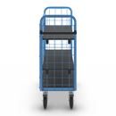 Postbur 500 kg Noor, med gallerväggar, på 3 sidor, längd 1220 mm, inkl. 2 hyllplan