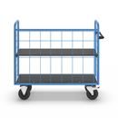 Postbur 500 kg Noor, med gallerväggar, på 3 sidor, längd 1420 mm, inkl. 1 hyllplan