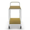 Hyllvagn Telma ESD, 4 länkhjul, 2 hyllor, LxBxH 850 x 435 x 950 mm, 2 med broms