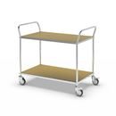 Hyllvagn Telma ESD, 4 länkhjul, 2 hyllor, LxBxH 1070 x 585 x 940 mm, 2 med broms