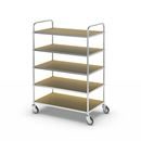 Hyllvagn Telma ESD, 4 länkhjul, 5 hyllor, LxBxH 980 x 585 x 1445 mm