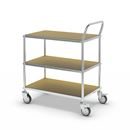 Hyllvagn Telma ESD, 4 länkhjul, 3 hyllor, LxBxH 850 x 435 x 950 mm, 2 med broms