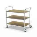 Hyllvagn Telma ESD, 4 länkhjul, 3 hyllor, LxBxH 1070 x 585 x 940 mm, 2 med broms