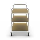 Hyllvagn Telma ESD, 4 länkhjul, 3 hyllor, LxBxH 1070 x 585 x 940 mm, 2 med broms