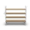Hyllvagn Telma ESD, långa varianter, 4 länkhjul, 4 hyllor, LxBxH 1395 x 470 x 1120 mm, 2 med broms