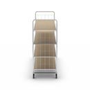 Hyllvagn Telma ESD, långa varianter, 4 länkhjul, 4 hyllor, LxBxH 1395 x 470 x 1120 mm, 2 med broms