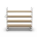 Hyllvagn Telma ESD, långa varianter, 4 länkhjul, 4 hyllor, LxBxH 1395 x 470 x 1120 mm, 2 med broms, från 2 st