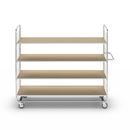Hyllvagn Telma ESD, långa varianter, 4 länkhjul, 4 hyllor, LxBxH 1395 x 470 x 1120 mm, 2 med broms, från 2 st