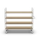 Hyllvagn Telma ESD, långa varianter, 4 länkhjul, 4 hyllor, LxBxH 1395 x 470 x 1120 mm, 2 med broms, från 5 st