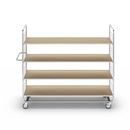 Hyllvagn Telma ESD, långa varianter, 4 länkhjul, 4 hyllor, LxBxH 1395 x 470 x 1120 mm, 2 med broms, från 5 st