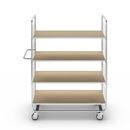 Hyllvagn Telma ESD, korta varianter, 4 länkhjul, 4 hyllor, LxBxH 945 x 470 x 1120 mm, 2 med broms, från 2 st