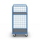 Postbur Olaus, gallerklädd på 3 sidor, lastyta 750 x 650 mm, med 1 hyllplan