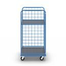 Postbur Olaus, gallerklädd på 3 sidor, lastyta 750 x 650 mm, med 1 hyllplan