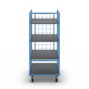 Postbur Olaus, gallerklädd på 3 sidor, lastyta 750 x 650 mm, med 3 hyllplan