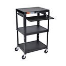 Utdragbar tangentbordshylla Nomi, för metallvagn, med glidstyrning, BxD 475 x 300 mm, svart