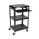 Bordsvagn Nomi, 3 hyllplan, med utdrag, svart stativ