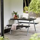 Bänkbord Dante, utan ryggstöd, för 4 personer, längd 1180 mm, svart