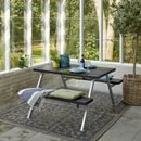 Bänkbord Dante, utan ryggstöd, för 4 personer, längd 1180 mm, svart