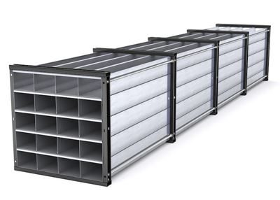 Fackhylla Victor, HxBxD 1000 x 1000 x 6000 mm, 20 tråg, 4 x 5 fack