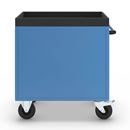 Verkstadsvagn Indra, stålplåt på 3 sidor, dörrar av Makrolon®, utan hyllplan