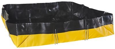 Uppsamlingskärl, hopvikbart Claudia, PE, svart/gul, uppsamlingsvolym 680 l