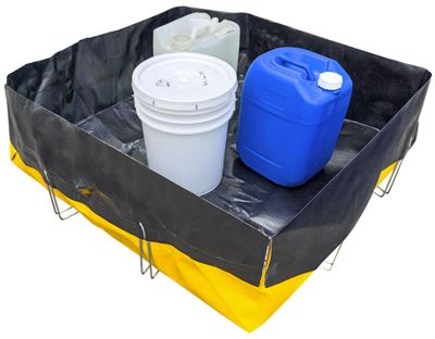 Uppsamlingskärl, hopvikbart Claudia, PE, svart/gul, uppsamlingsvolym 330 l