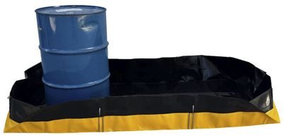 Uppsamlingskärl, hopvikbart Claudia, PE, svart/gul, uppsamlingsvolym 660 l