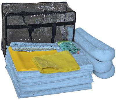 Spillkit  Herbert, väska, tätningsmatta, absorptionsduk, volym 50 l, utförande olja, blå