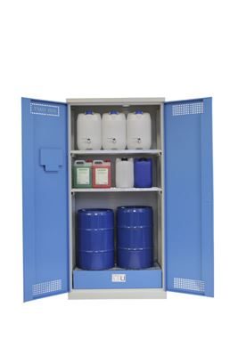 Fatskåp Aksel, HxBxD 1950 x 950 x 500 mm, med 2 gallerhyllor