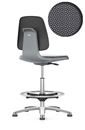 Arbetsstol Bimos Labsit, med glidfötter och fotring, sits Supertec, antracit