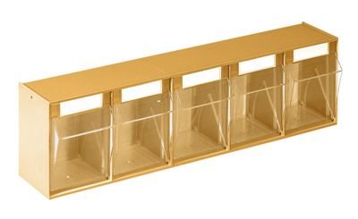 Smådelsförvaring Admira, pastellgul, polystyren, HxBxD 164 x 600 x 133 mm, 5 lådor