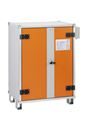Batteriskåp Sasha, DxH 660 x 1110 mm, 230 V, orange/grå