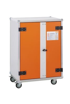 Batteriskåp Sasha, DxH 660 x 1150 mm, 230 V, orange/grå