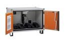 Batteriskåp Arthur, med fötter, höjd 620 mm, 230 V, orange/grå