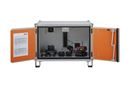 Batteriskåp Arthur, med fötter, höjd 620 mm, 230 V, orange/grå