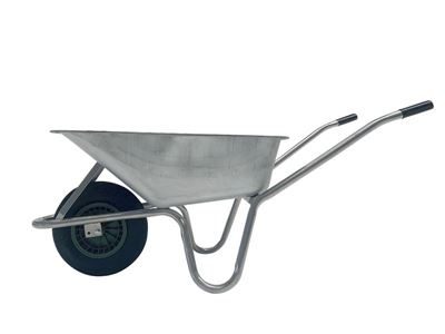 Skottkärra med tippbygel Holmfrid, med galvaniserad stålbalja, LxB 1600 x 580 mm, 100 l