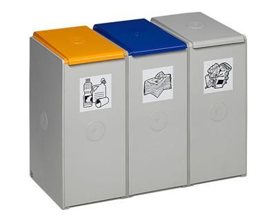 Källsorteringskärl Emre, station med vardera 40 liters volym, med 3 fack