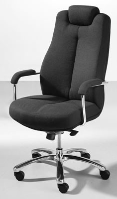 Kontorsstol Sonata, med nackstöd, justerbart nackstöd, tyg