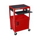 Bordsvagn Nomi, med underskåp och utdrag, rött stativ