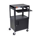 Bordsvagn Nomi, med underskåp och utdrag, svart stativ