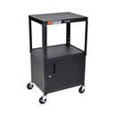 Bordsvagn Nomi, med underskåp, svart stativ