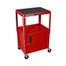 Bordsvagn Nomi, med underskåp, rött stativ