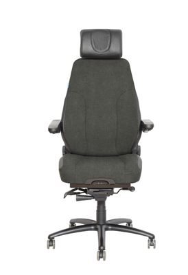 Kontorsstol Be-Ge 300 24H, uppfällbara armstöd, sumi grå