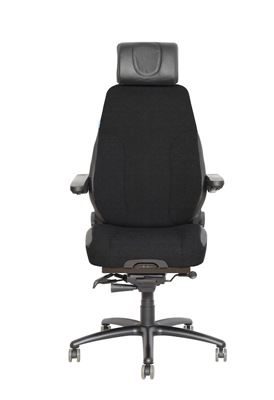 Kontorsstol Be-Ge 300 24H, uppfällbara armstöd, sumi svart